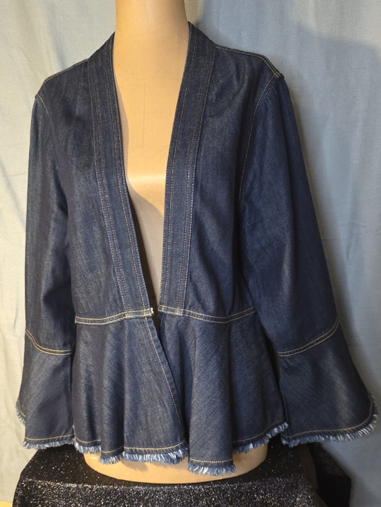 Tommy Bahama Jackets & Blazers - Tommy Bahama Dark Blue Denim Peplum Jacket